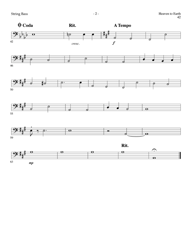 Heaven To Earth (Choral Anthem SATB) Double Bass (Lillenas Choral / Arr. Tom Fettke / Orch. Richard Kingsmore)