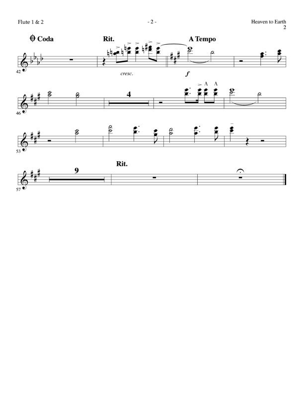 Heaven To Earth (Choral Anthem SATB) Flute 1/2 (Lillenas Choral / Arr. Tom Fettke / Orch. Richard Kingsmore)