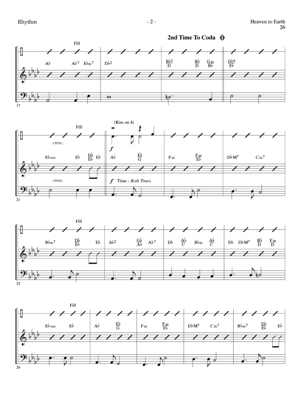 Heaven To Earth (Choral Anthem SATB) Rhythm Chart (Lillenas Choral / Arr. Tom Fettke / Orch. Richard Kingsmore)