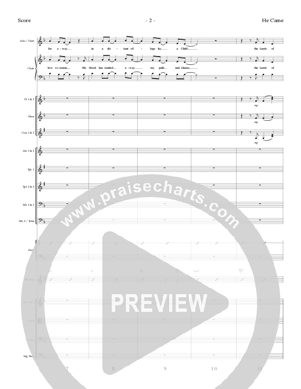 He Came (Choral Anthem SATB) Conductor's Score (Lillenas Choral / Arr. Brian Duncan)