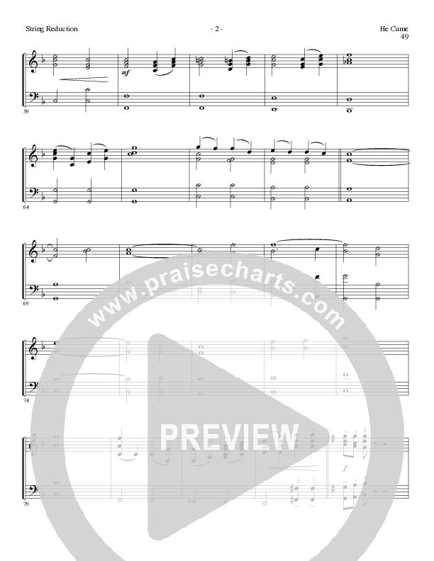 He Came (Choral Anthem SATB) String Reduction (Lillenas Choral / Arr. Brian Duncan)
