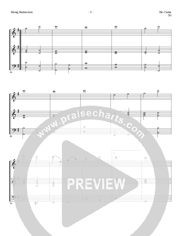 He Came (Choral Anthem SATB) String Reduction (Lillenas Choral / Arr. Brian Duncan)