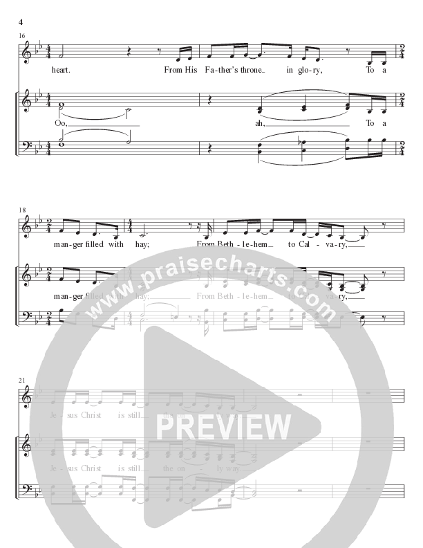From Bethlehem To Calvary (Choral Anthem SATB) Choir Vocals (SATB) (Lillenas Choral / Arr. Mike Speck / Arr. Tim Parton)