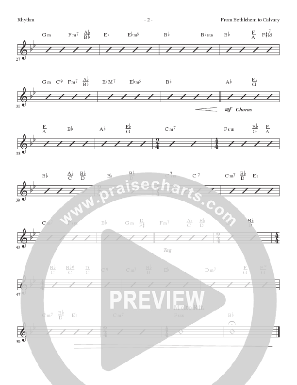 From Bethlehem To Calvary (Choral Anthem SATB) Rhythm Chart (Lillenas Choral / Arr. Mike Speck / Arr. Tim Parton)