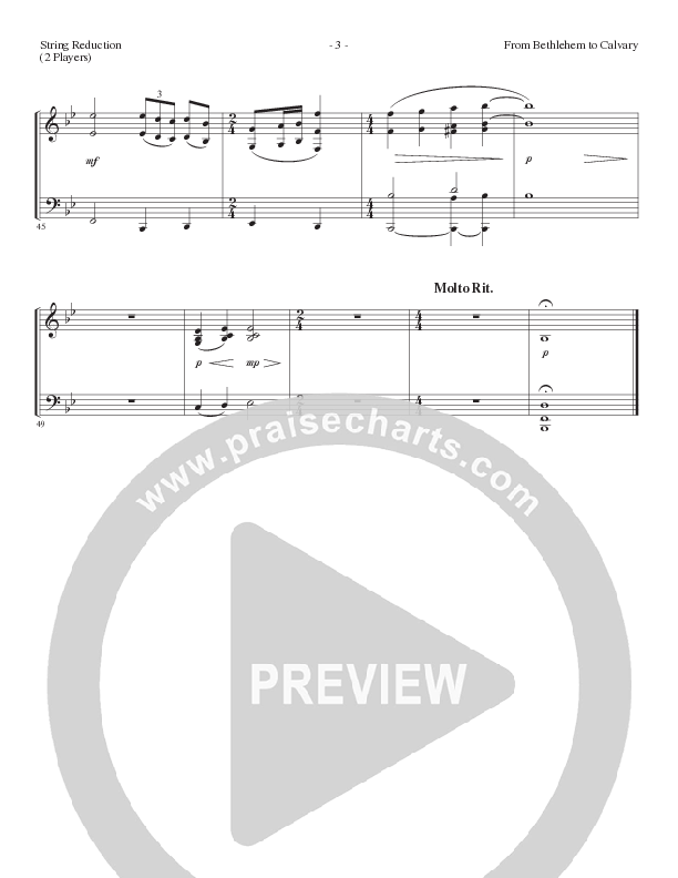 From Bethlehem To Calvary (Choral Anthem SATB) String Reduction (Lillenas Choral / Arr. Mike Speck / Arr. Tim Parton)