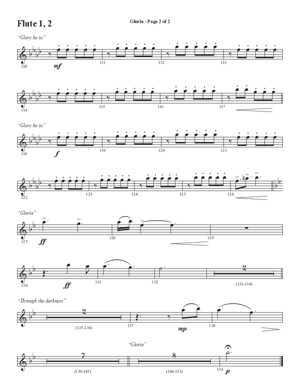 Gloria (Our Savior Found Us) (Choral Anthem SATB) Flute 1/2 (Word Music Choral / Arr. Cliff Duren)