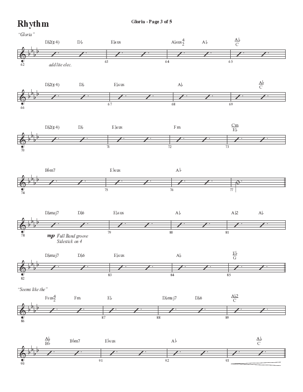 Gloria (Our Savior Found Us) (Choral Anthem SATB) Rhythm Chart (Word Music Choral / Arr. Cliff Duren)