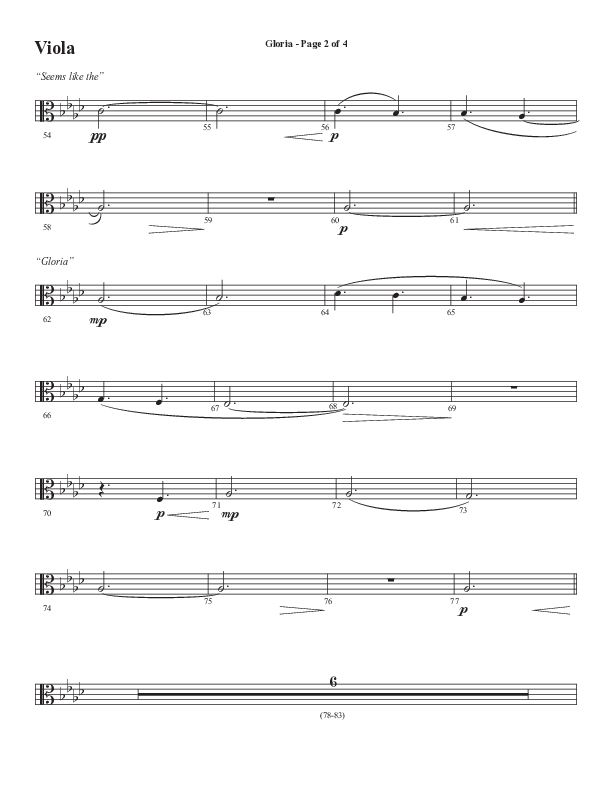 Gloria (Our Savior Found Us) (Choral Anthem SATB) Viola (Word Music Choral / Arr. Cliff Duren)