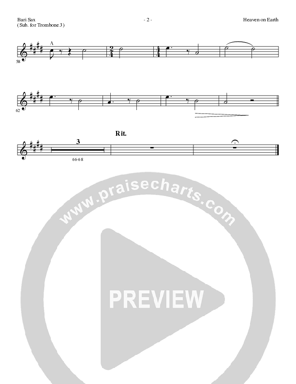 Heaven On Earth with O Come Let Us Adore Him (Choral Anthem SATB) Bari Sax (Lillenas Choral / Arr. Phil Nitz)