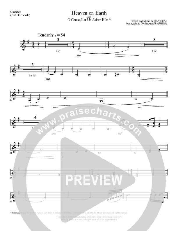 Heaven On Earth with O Come Let Us Adore Him (Choral Anthem SATB) Clarinet (Lillenas Choral / Arr. Phil Nitz)