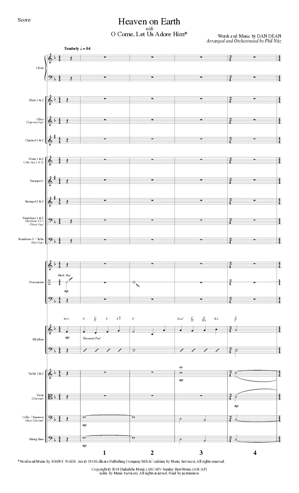 Heaven On Earth with O Come Let Us Adore Him (Choral Anthem SATB) Conductor's Score (Lillenas Choral / Arr. Phil Nitz)