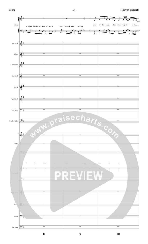 Heaven On Earth with O Come Let Us Adore Him (Choral Anthem SATB) Orchestration (Lillenas Choral / Arr. Phil Nitz)