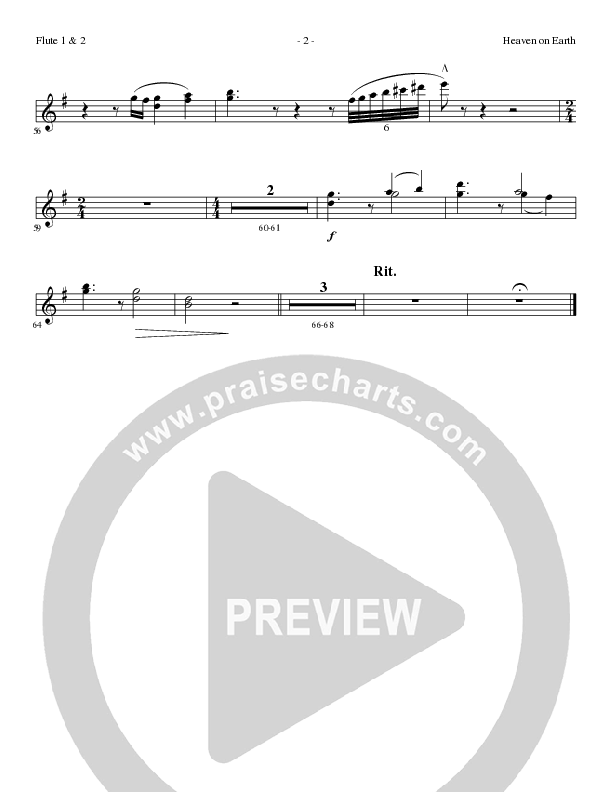 Heaven On Earth with O Come Let Us Adore Him (Choral Anthem SATB) Flute 1/2 (Lillenas Choral / Arr. Phil Nitz)