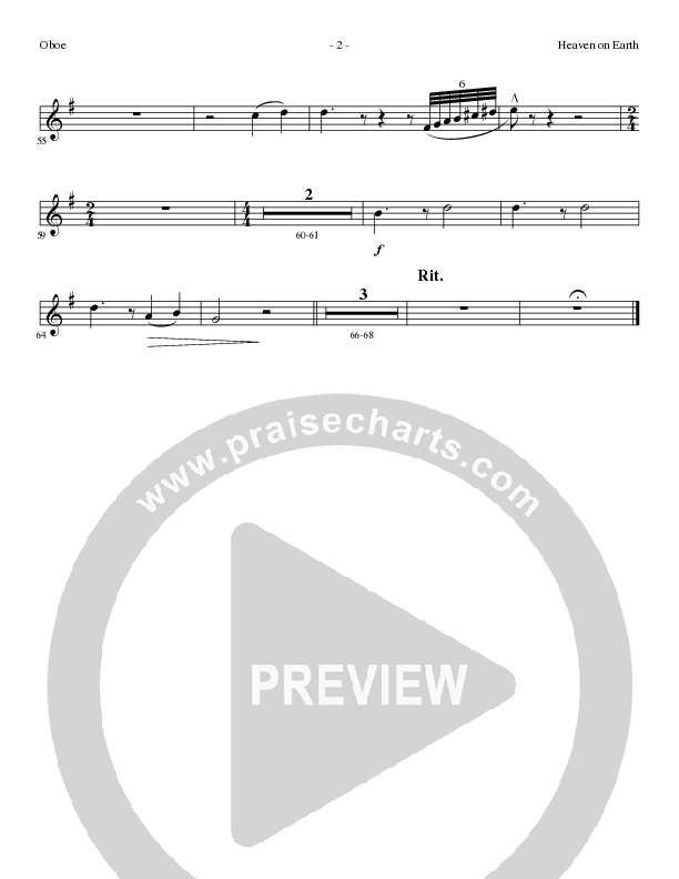 Heaven On Earth with O Come Let Us Adore Him (Choral Anthem SATB) Oboe (Lillenas Choral / Arr. Phil Nitz)