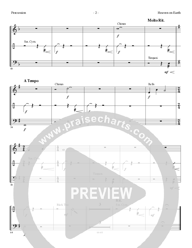Heaven On Earth with O Come Let Us Adore Him (Choral Anthem SATB) Percussion (Lillenas Choral / Arr. Phil Nitz)