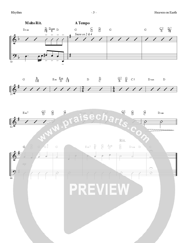 Heaven On Earth with O Come Let Us Adore Him (Choral Anthem SATB) Rhythm Chart (Lillenas Choral / Arr. Phil Nitz)