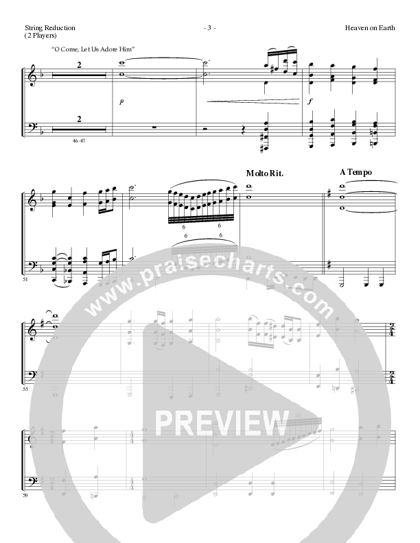 Heaven On Earth with O Come Let Us Adore Him (Choral Anthem SATB) String Reduction (Lillenas Choral / Arr. Phil Nitz)