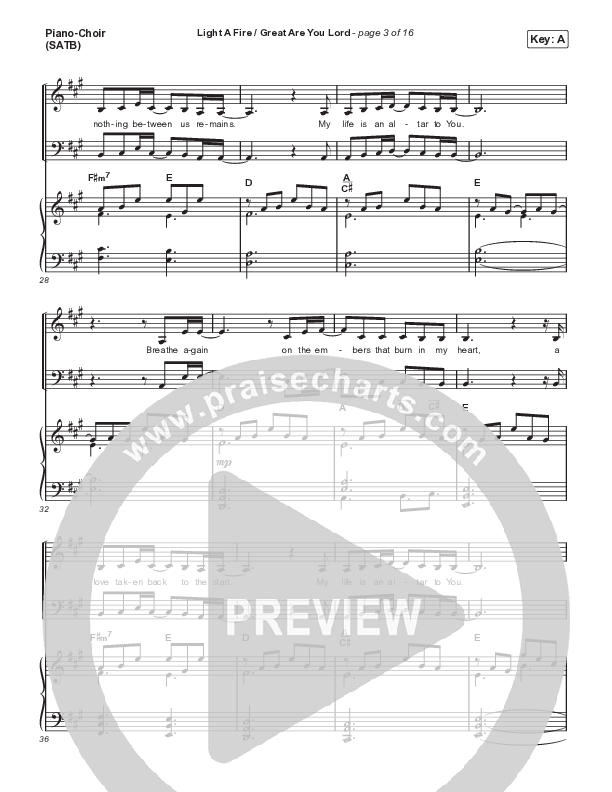 Light A Fire / Great Are You Lord Piano/Vocal Pack (David Leonard)