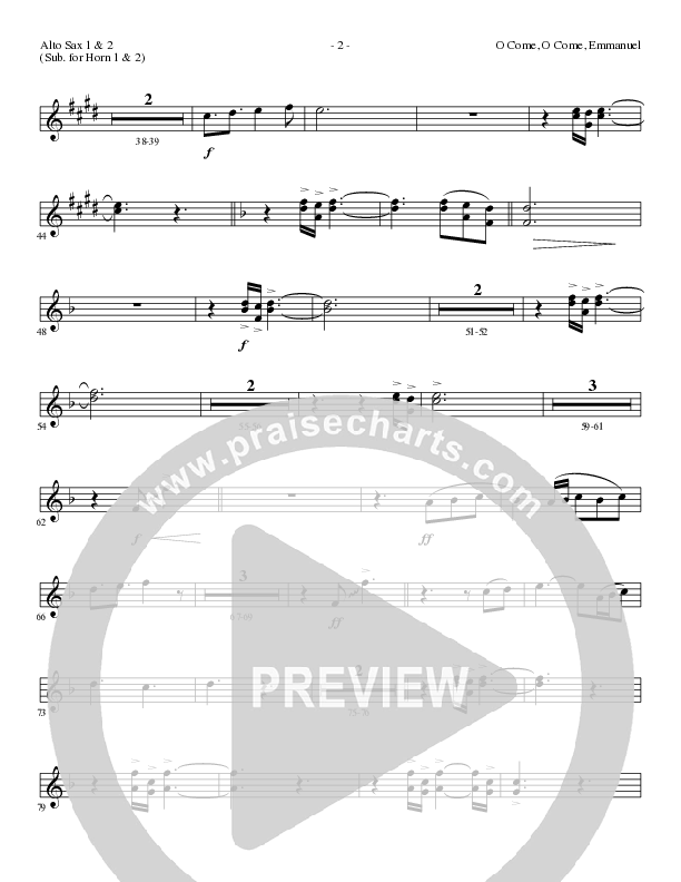 O Come O Come Emmanuel (Choral Anthem SATB) Alto Sax (Lillenas Choral / Arr. Gary Rhodes / Orch. Tim Cates)