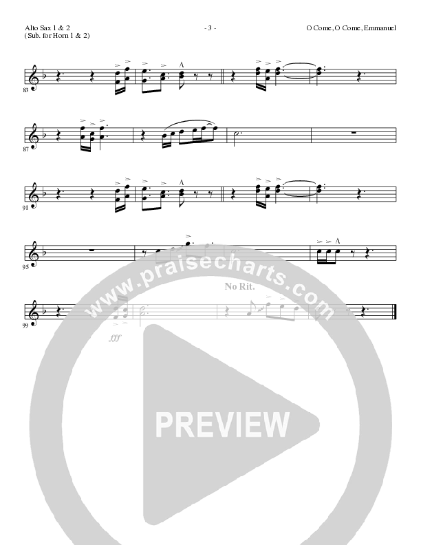 O Come O Come Emmanuel (Choral Anthem SATB) Alto Sax (Lillenas Choral / Arr. Gary Rhodes / Orch. Tim Cates)