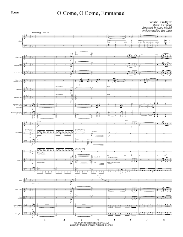 O Come O Come Emmanuel (Choral Anthem SATB) Orchestration (Lillenas Choral / Arr. Gary Rhodes / Orch. Tim Cates)