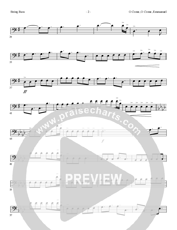 O Come O Come Emmanuel (Choral Anthem SATB) Double Bass (Lillenas Choral / Arr. Gary Rhodes / Orch. Tim Cates)