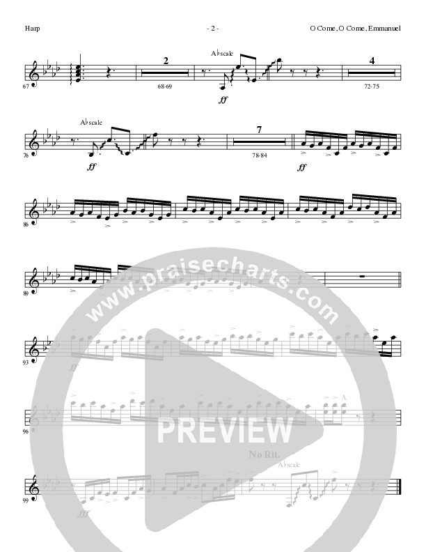 O Come O Come Emmanuel (Choral Anthem SATB) Harp (Lillenas Choral / Arr. Gary Rhodes / Orch. Tim Cates)