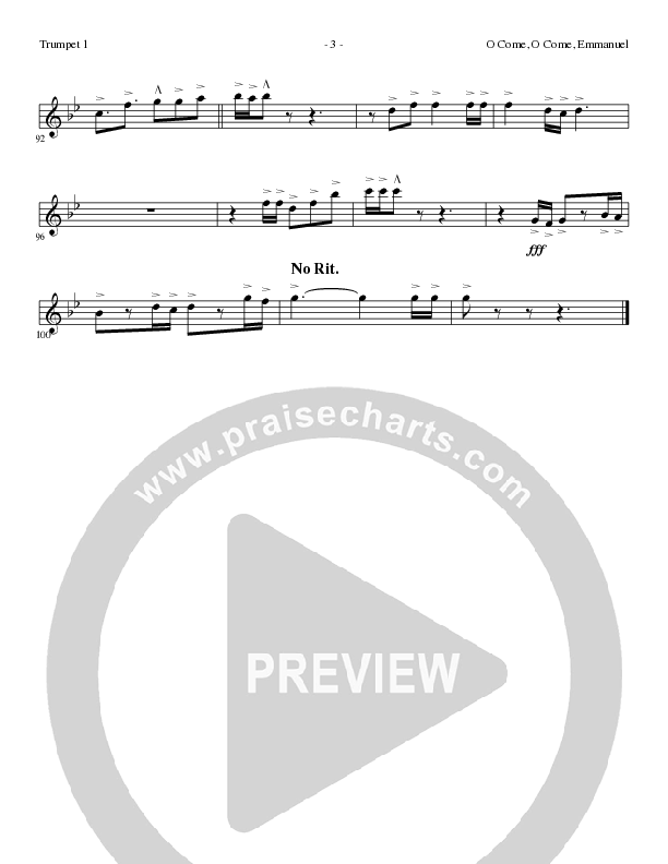 O Come O Come Emmanuel (Choral Anthem SATB) Trumpet 1 (Lillenas Choral / Arr. Gary Rhodes / Orch. Tim Cates)