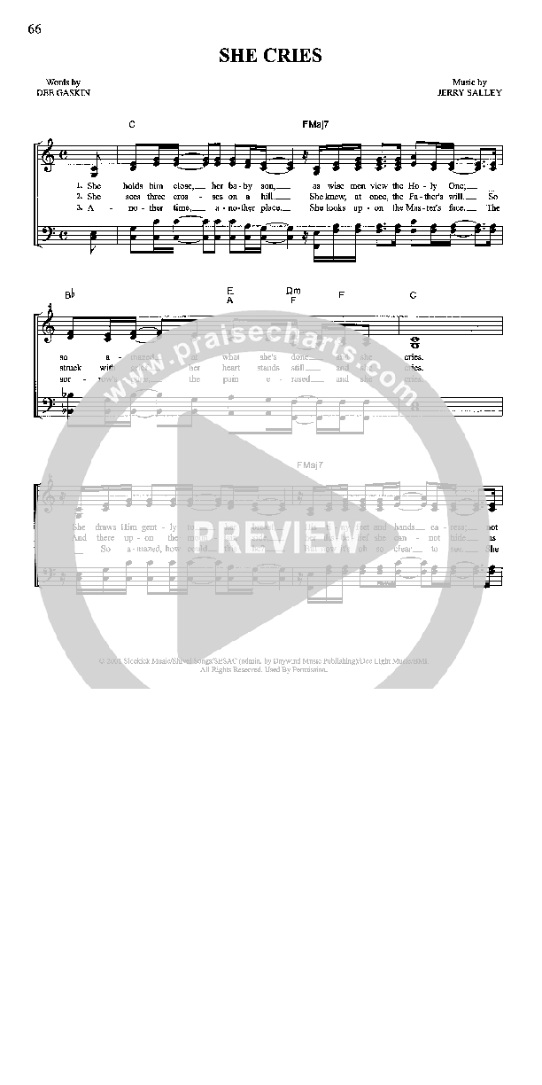 She Cries Lead Sheet (The Hoppers)