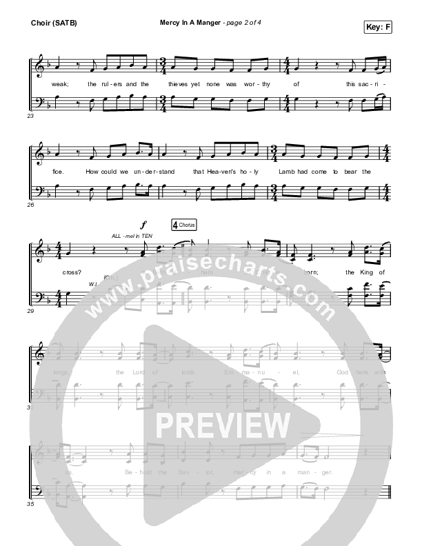 Mercy In A Manger Choir Sheet (SATB) (Evan Craft / Mitch Wong)