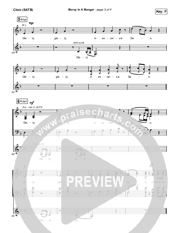 Mercy In A Manger Choir Sheet (SATB) (Evan Craft / Mitch Wong)