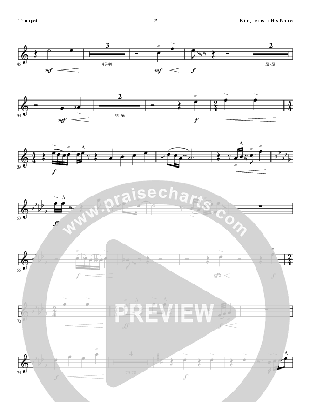 King Jesus Is His Name with What Child Is This (Choral Anthem SATB) Trumpet 1 (Lillenas Choral / Arr. Mike Speck / Arr. Tim Parton)