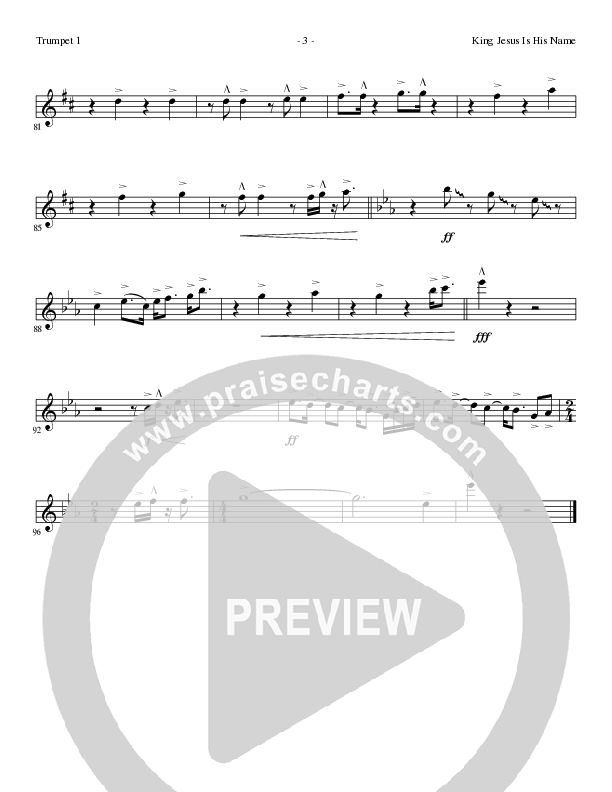 King Jesus Is His Name with What Child Is This (Choral Anthem SATB) Trumpet 1 (Lillenas Choral / Arr. Mike Speck / Arr. Tim Parton)