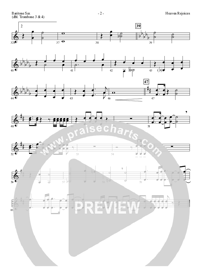 Heaven Rejoices with O Come All Ye Faithful (Choral Anthem SATB) Bari Sax (Lillenas Choral / Arr. Mike Speck)