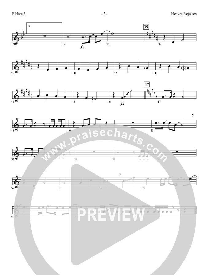 Heaven Rejoices with O Come All Ye Faithful (Choral Anthem SATB) French Horn 3 (Lillenas Choral / Arr. Mike Speck)