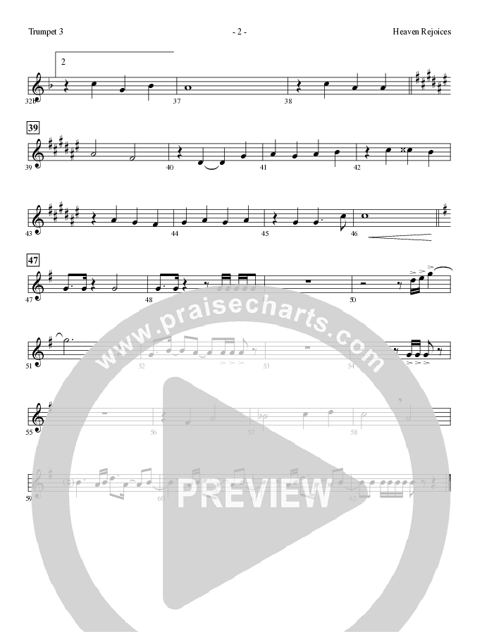 Heaven Rejoices with O Come All Ye Faithful (Choral Anthem SATB) Trumpet 3 (Lillenas Choral / Arr. Mike Speck)