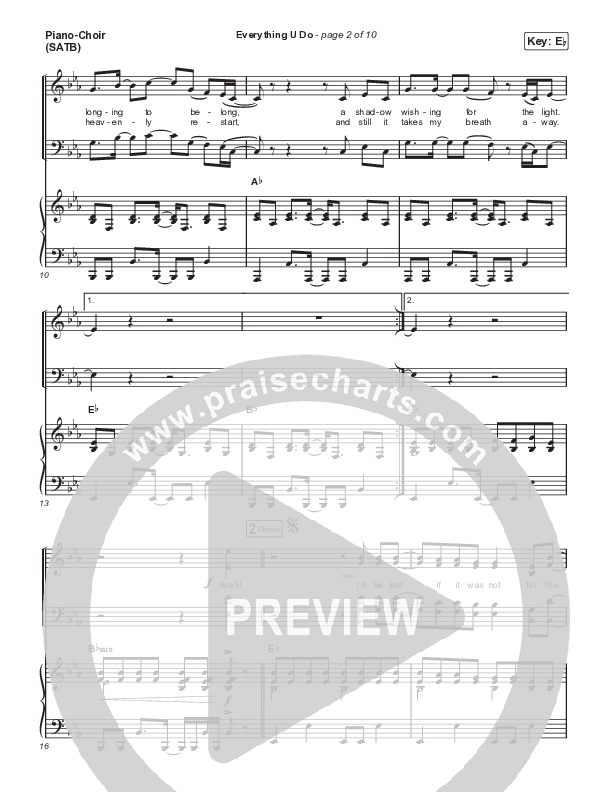 Everything U Do (Live) Piano/Vocal (SATB) (River Valley AGES)