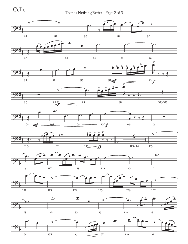 There’s Nothing Better (Choral Anthem SATB) Cello (The Brooklyn Tabernacle Choir / TaRanda Greene / Arr. Carol Cymbala / Orch. Jim Hammerly)