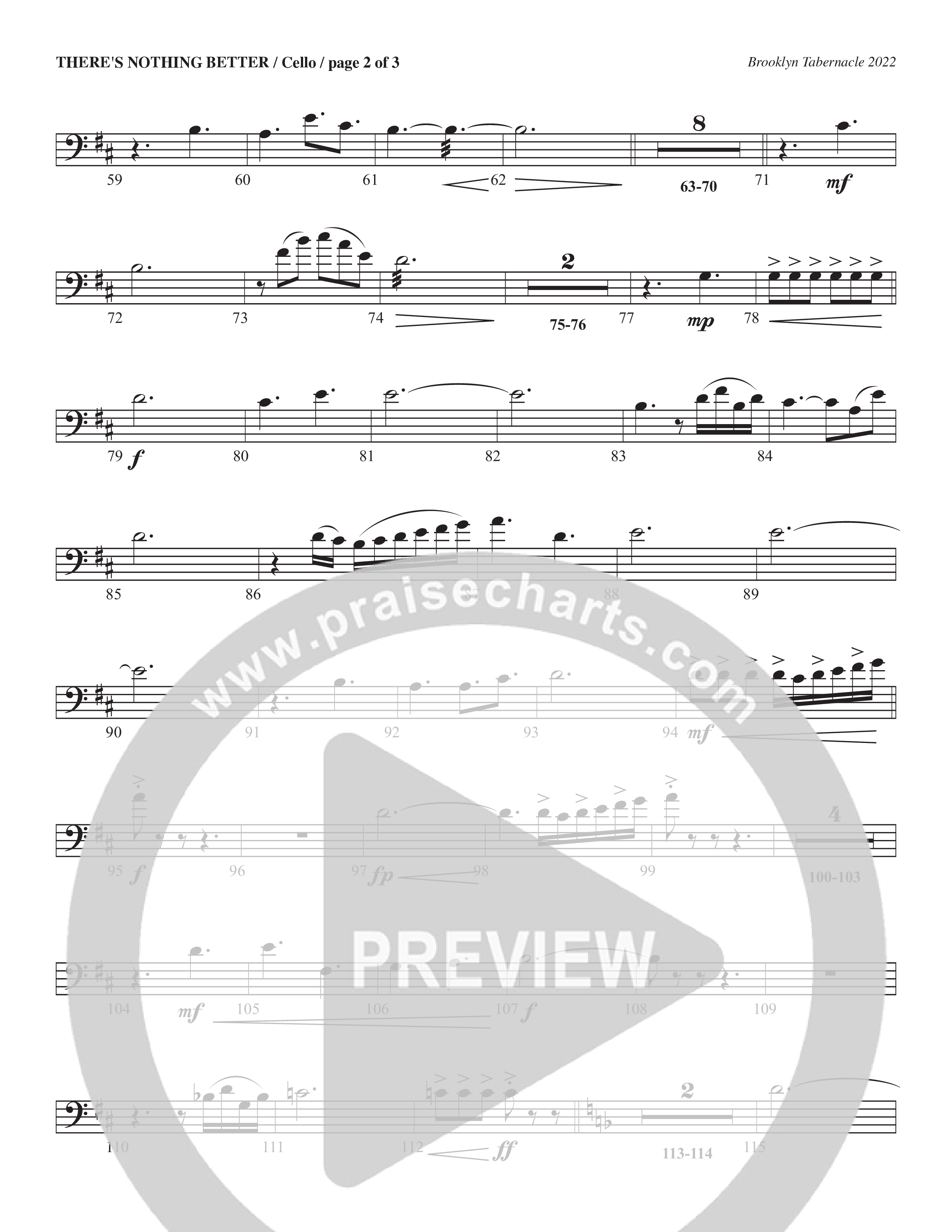There’s Nothing Better (Choral Anthem SATB) Cello (The Brooklyn Tabernacle Choir / TaRanda Greene / Arr. Carol Cymbala / Orch. Jim Hammerly)