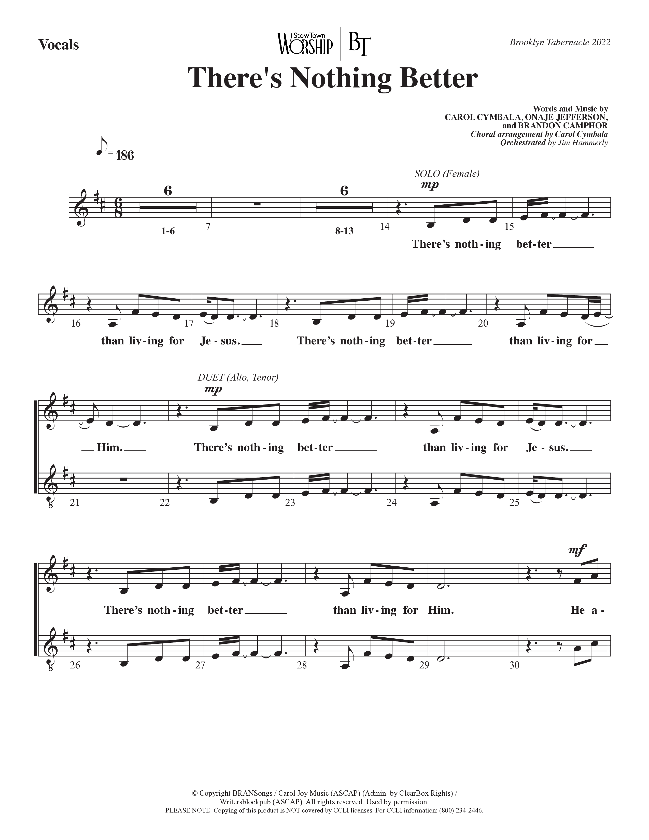 There’s Nothing Better (Choral Anthem SATB) Choir Sheet (SATB) (The Brooklyn Tabernacle Choir / TaRanda Greene / Arr. Carol Cymbala / Orch. Jim Hammerly)