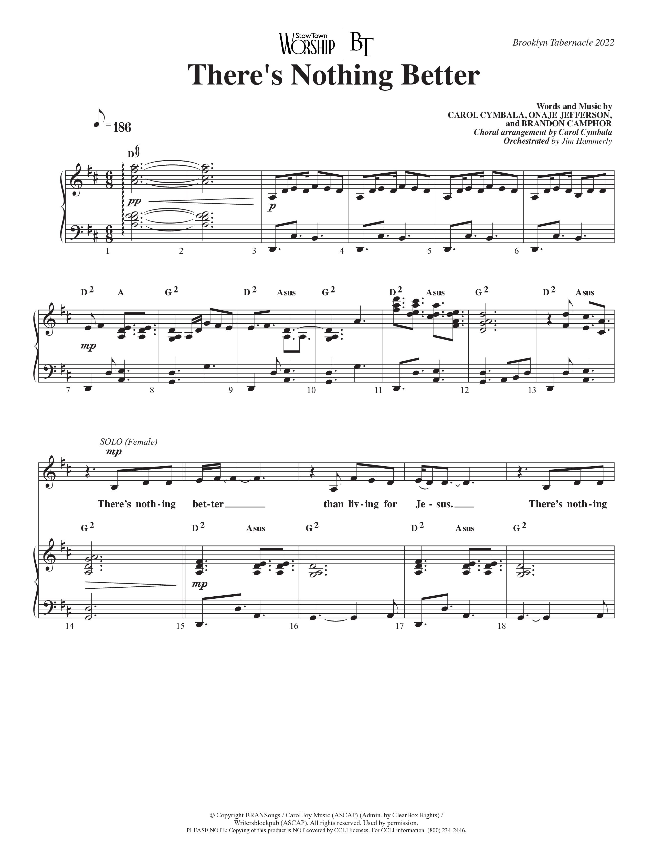 There’s Nothing Better (Choral Anthem SATB) Anthem (SATB/Piano) (The Brooklyn Tabernacle Choir / TaRanda Greene / Arr. Carol Cymbala / Orch. Jim Hammerly)