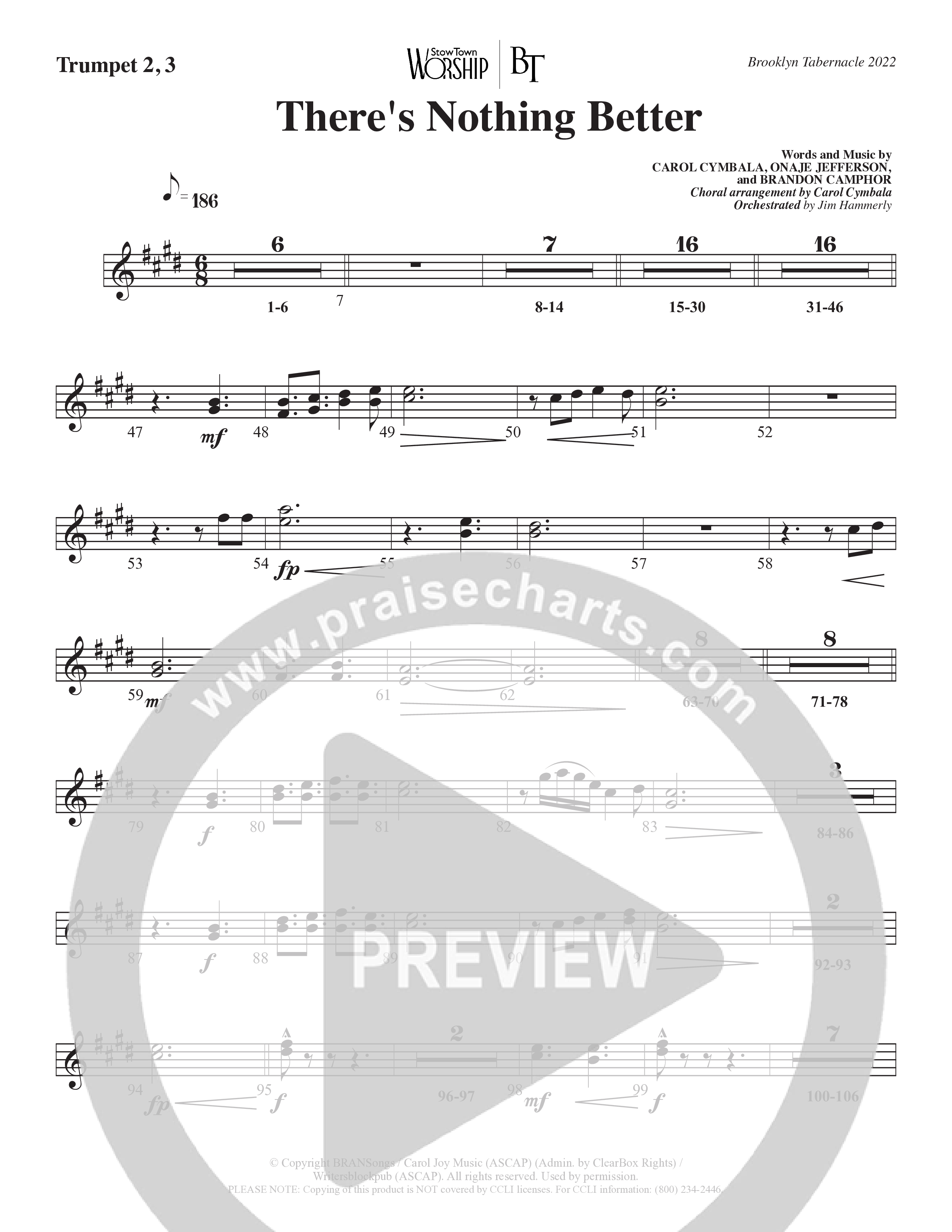 There’s Nothing Better (Choral Anthem SATB) Trumpet 2/3 (The Brooklyn Tabernacle Choir / TaRanda Greene / Arr. Carol Cymbala / Orch. Jim Hammerly)