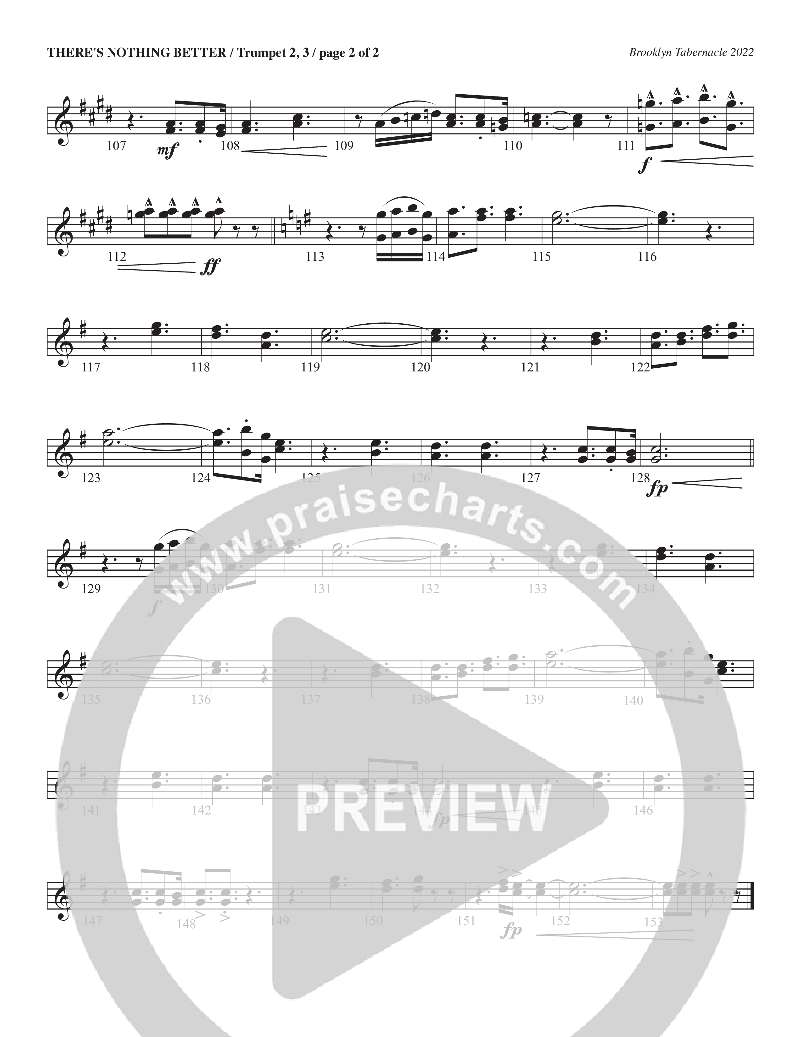 There’s Nothing Better (Choral Anthem SATB) Trumpet 2/3 (The Brooklyn Tabernacle Choir / TaRanda Greene / Arr. Carol Cymbala / Orch. Jim Hammerly)