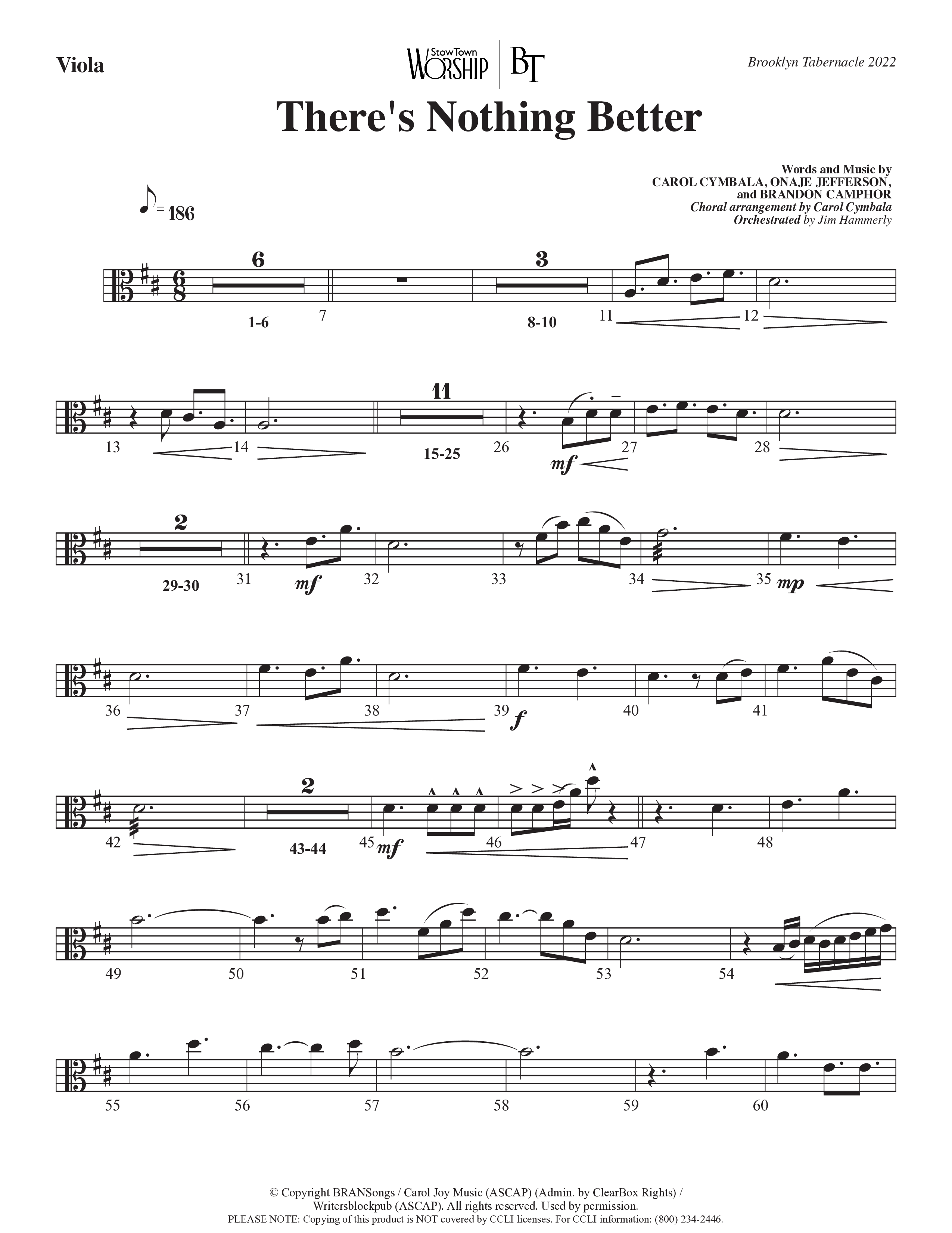 There’s Nothing Better (Choral Anthem SATB) Viola (The Brooklyn Tabernacle Choir / TaRanda Greene / Arr. Carol Cymbala / Orch. Jim Hammerly)