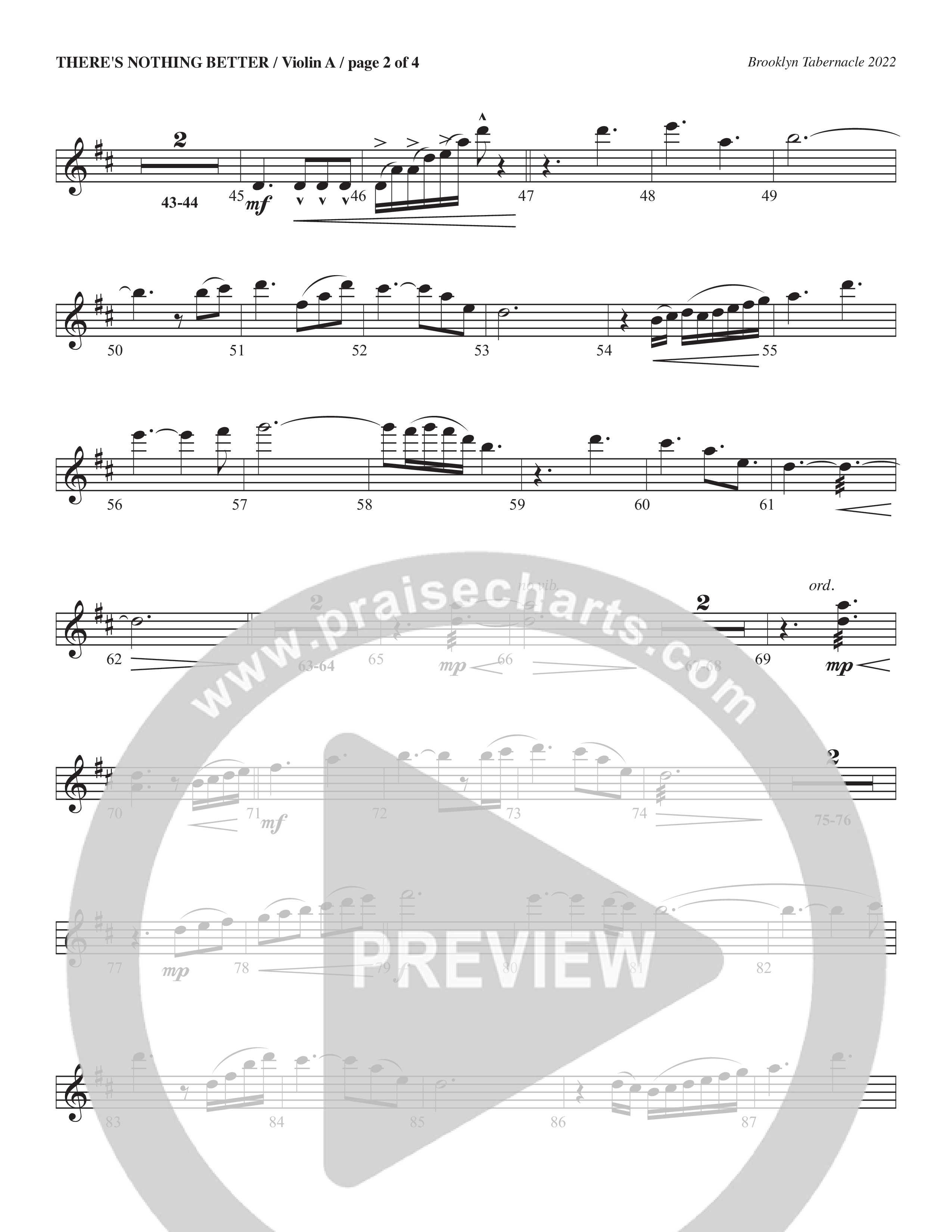 There’s Nothing Better (Choral Anthem SATB) Violin 1 (The Brooklyn Tabernacle Choir / TaRanda Greene / Arr. Carol Cymbala / Orch. Jim Hammerly)