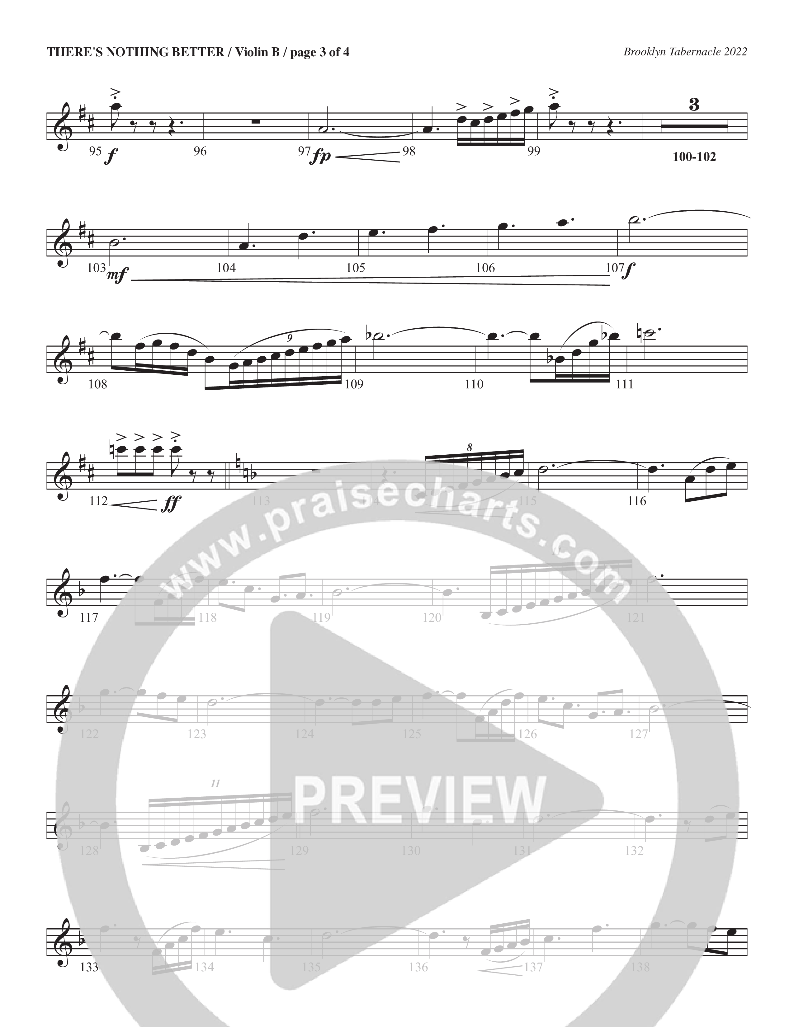 There’s Nothing Better (Choral Anthem SATB) Violin 2 (The Brooklyn Tabernacle Choir / TaRanda Greene / Arr. Carol Cymbala / Orch. Jim Hammerly)
