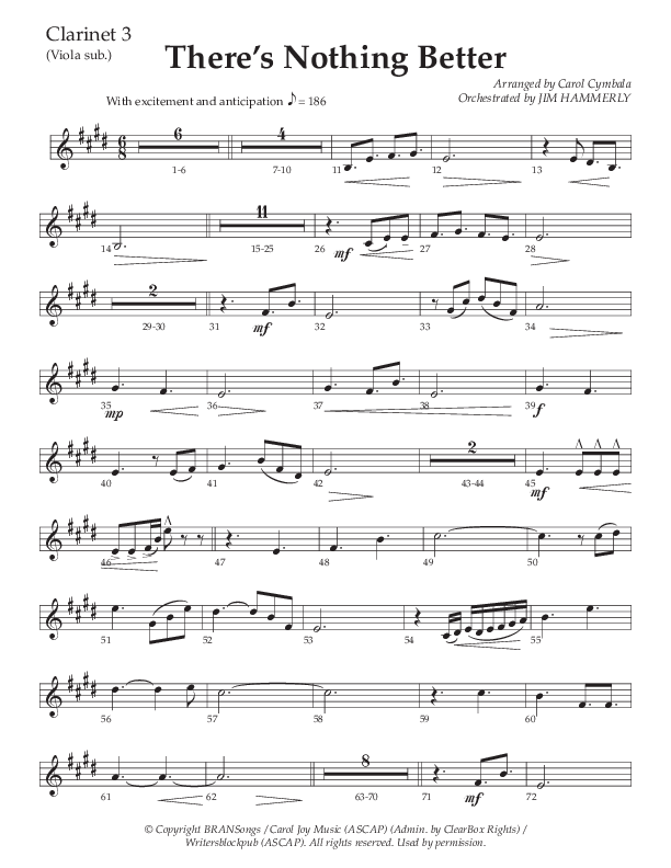 There’s Nothing Better (Choral Anthem SATB) Clarinet 3 (The Brooklyn Tabernacle Choir / TaRanda Greene / Arr. Carol Cymbala / Orch. Jim Hammerly)
