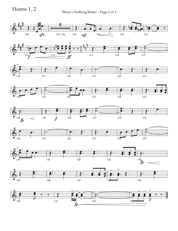 There’s Nothing Better (Choral Anthem SATB) French Horn 1/2 (The Brooklyn Tabernacle Choir / TaRanda Greene / Arr. Carol Cymbala / Orch. Jim Hammerly)