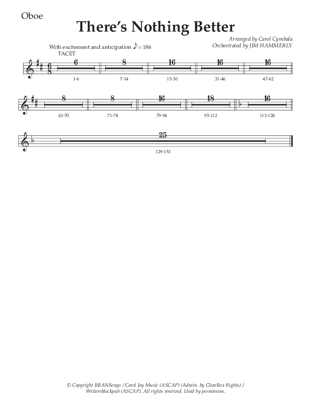 There’s Nothing Better (Choral Anthem SATB) Oboe (The Brooklyn Tabernacle Choir / TaRanda Greene / Arr. Carol Cymbala / Orch. Jim Hammerly)