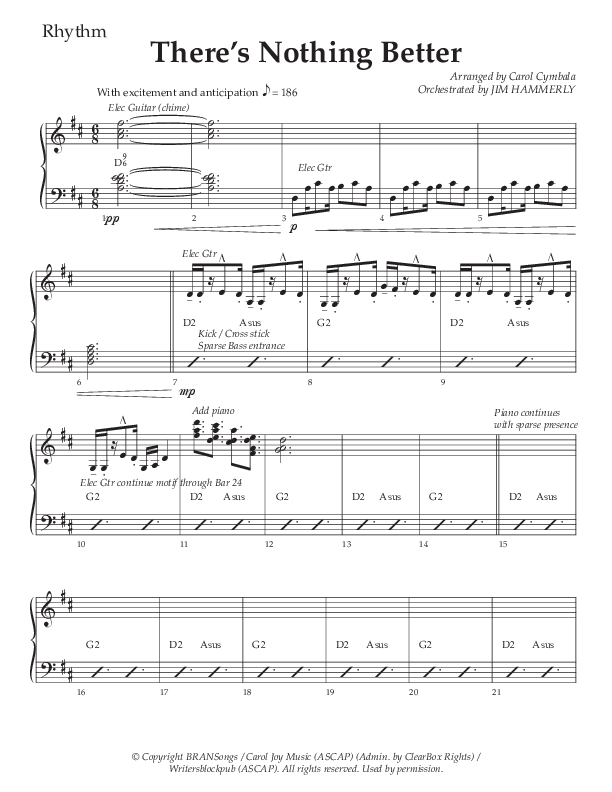 There’s Nothing Better (Choral Anthem SATB) Rhythm Chart (The Brooklyn Tabernacle Choir / TaRanda Greene / Arr. Carol Cymbala / Orch. Jim Hammerly)